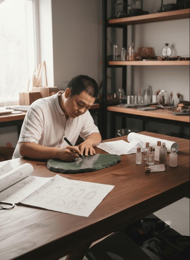 crystal perfume bottle and cap design