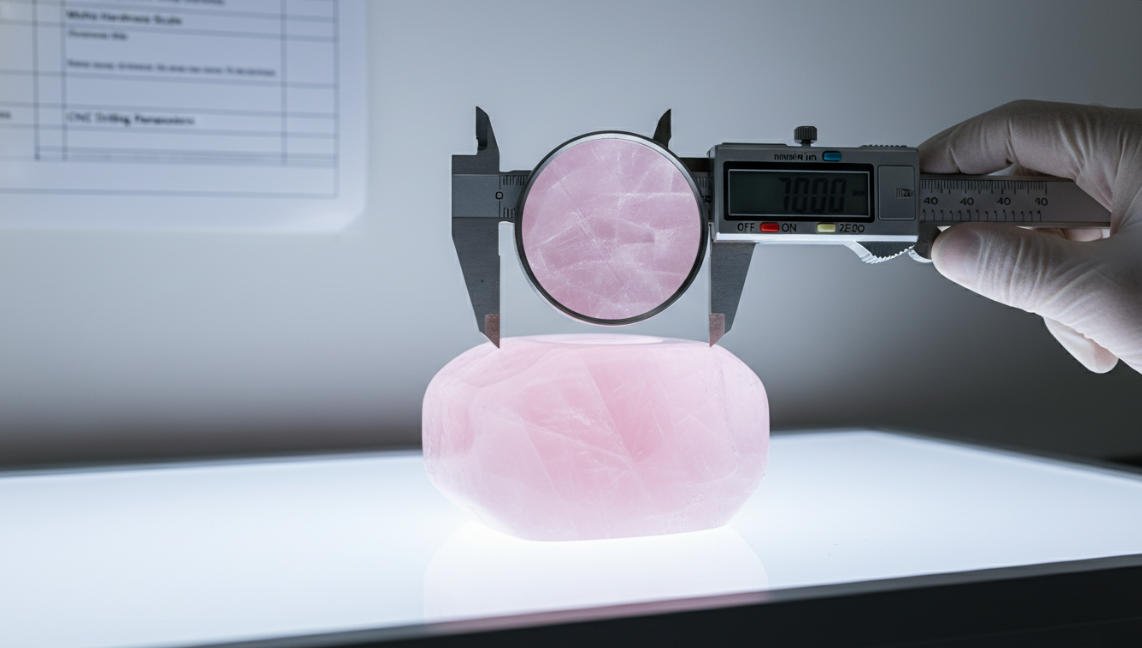 Currently measuring a crystal perfume bottle cap.