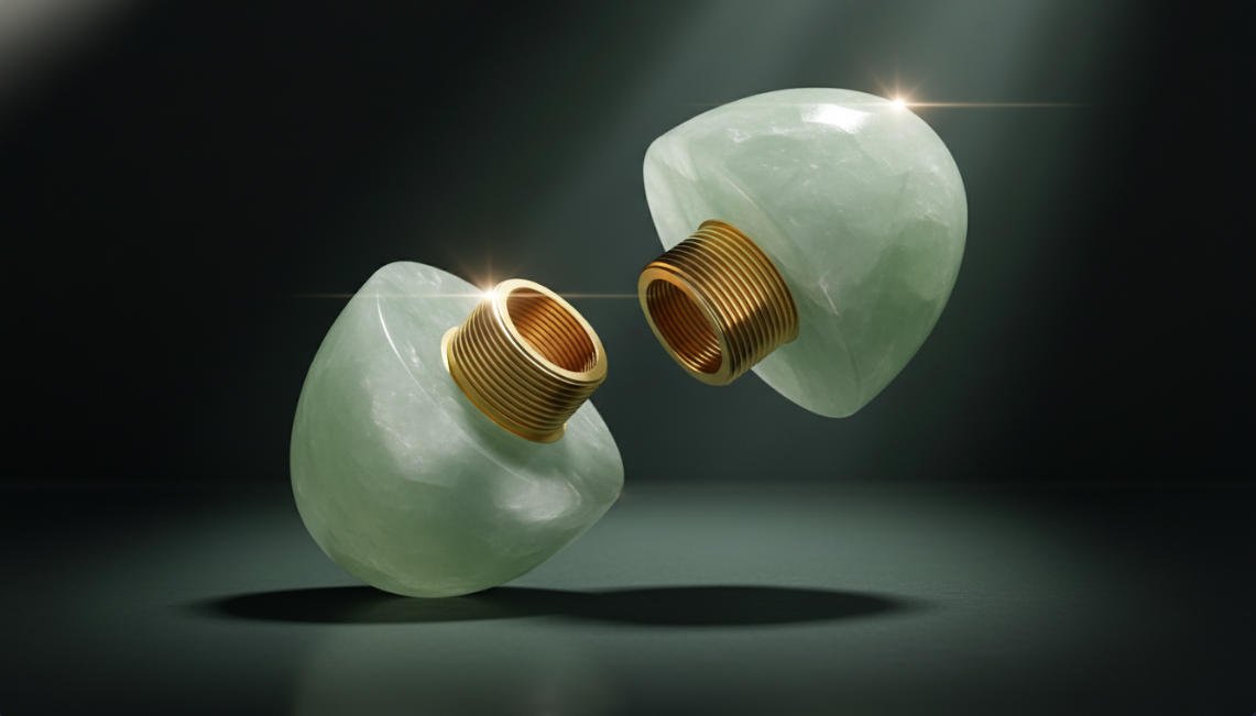 Two Perfect Crystal Perfume Bottle Caps Showcased by a Crystal Perfume Cap Manufacturer