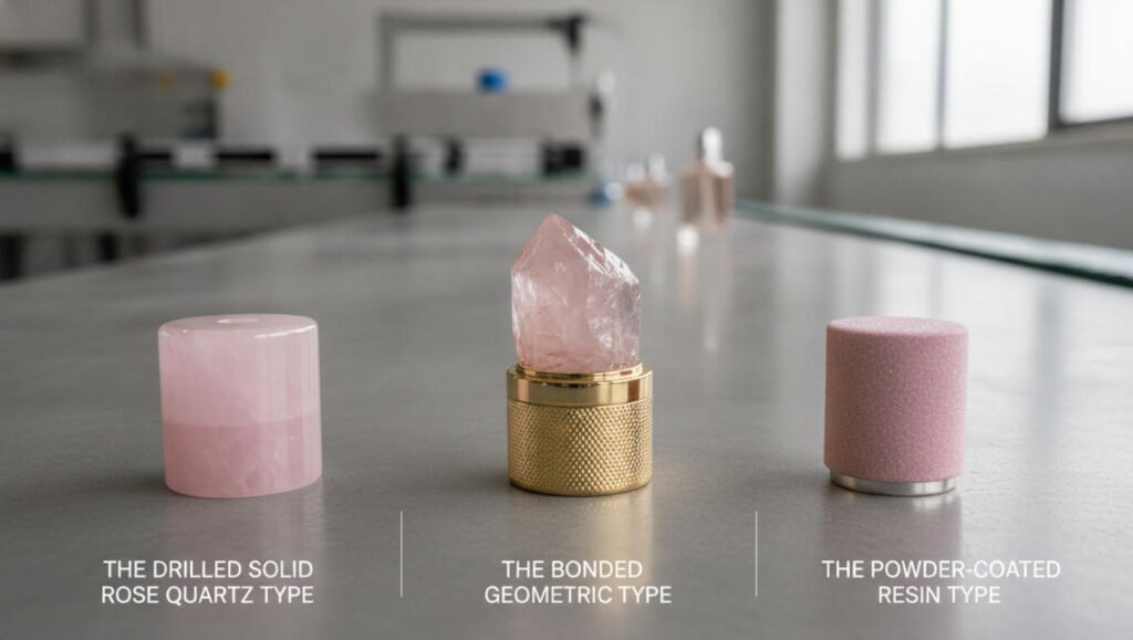 3 different crystal perfume lid