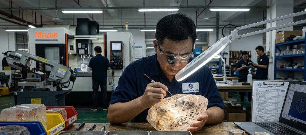 High-intensity light inspection of raw materials
