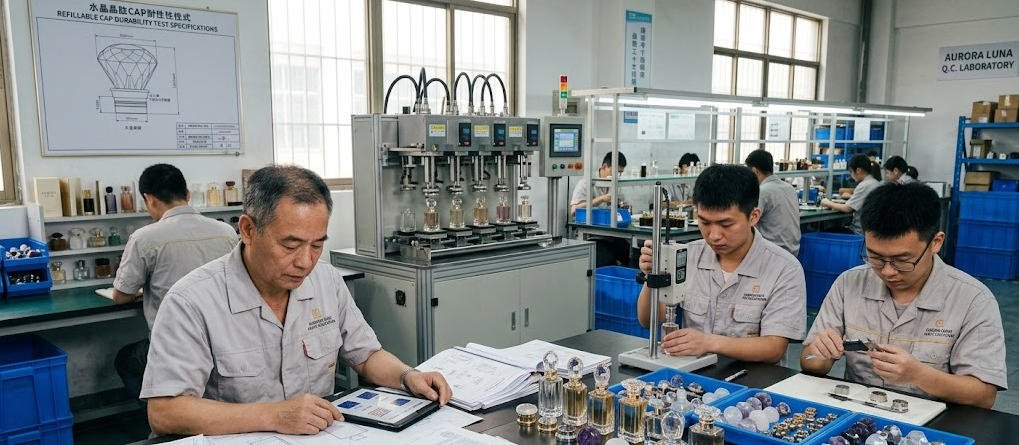 Regulation for crystal perfume lid production