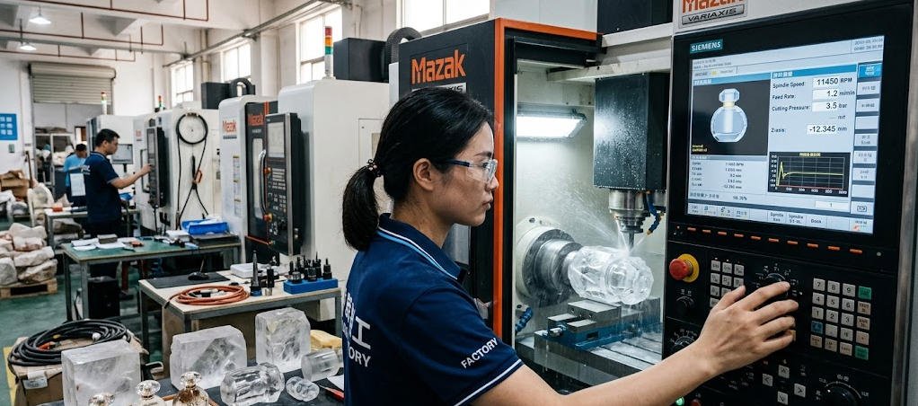 cnc for crystal lid production