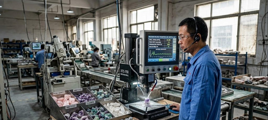 crystal cap Center Drilling