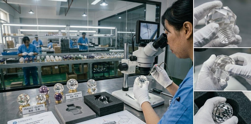 Inspection of crystal perfume bottle cap structure