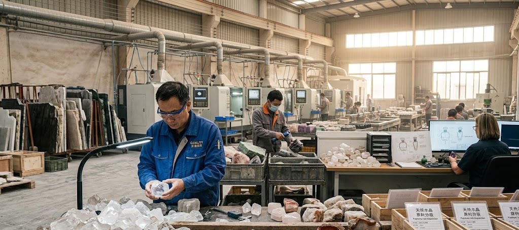 Material Grading before crystal perfume lid production
