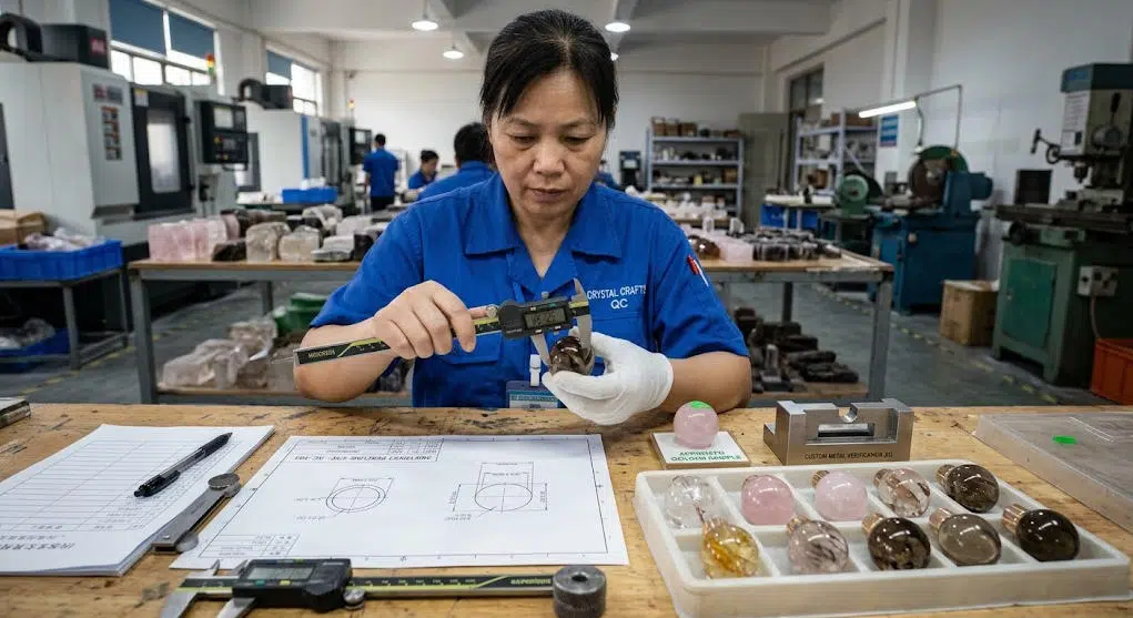 Final Quality Inspection of Crystal Perfume Bottle Caps